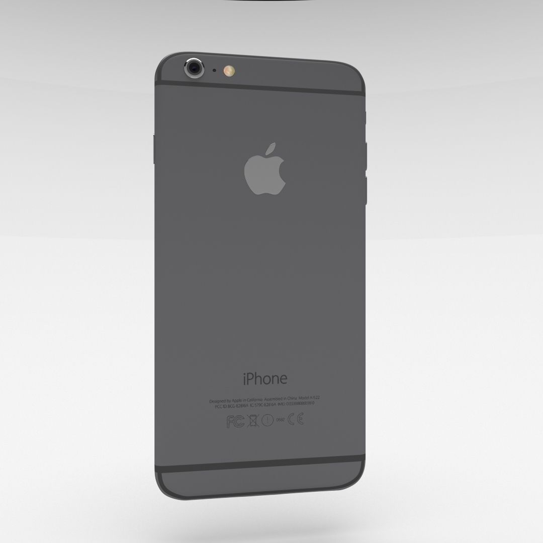 iPhone 6 Plus Space Grey Low-poly 3D model_34