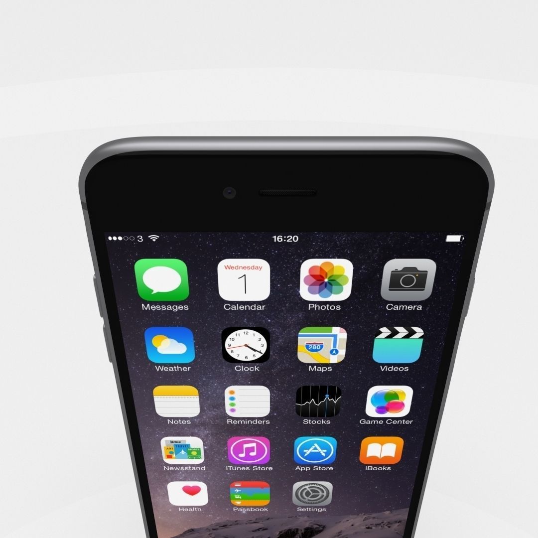 iPhone 6 Plus Space Grey Low-poly 3D model_15