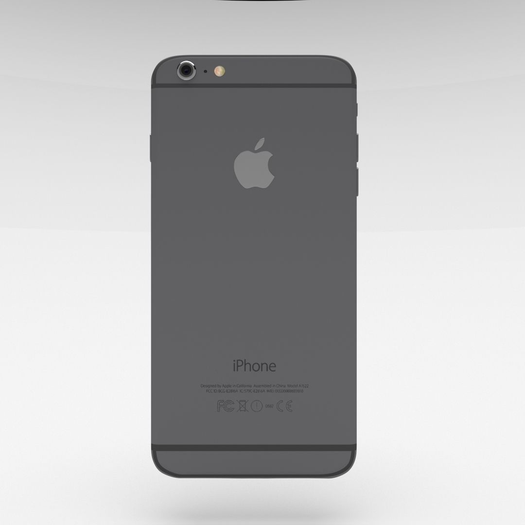 iPhone 6 Plus Space Grey Low-poly 3D model_11