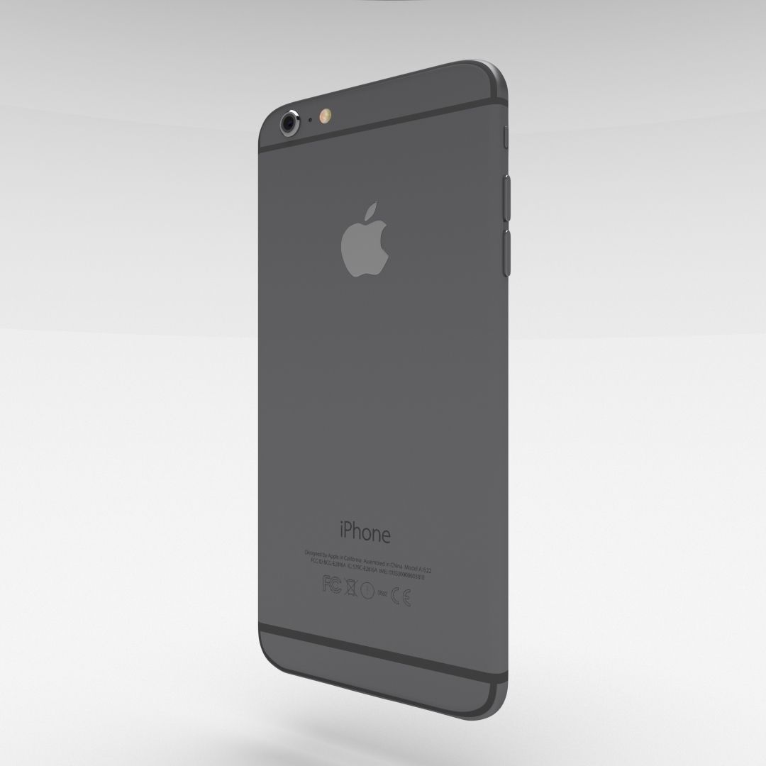 iPhone 6 Plus Space Grey Low-poly 3D model_21