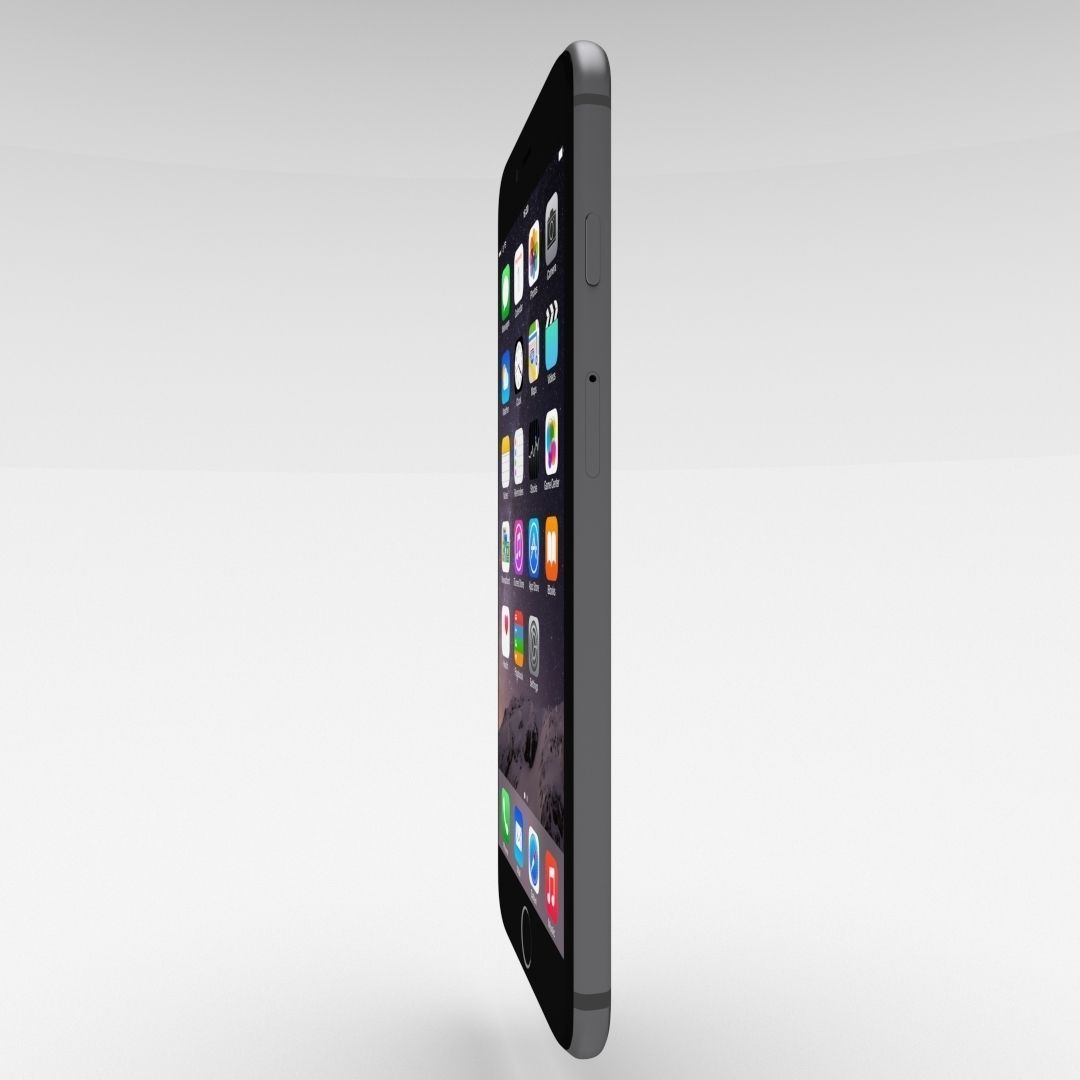iPhone 6 Plus Space Grey Low-poly 3D model_20