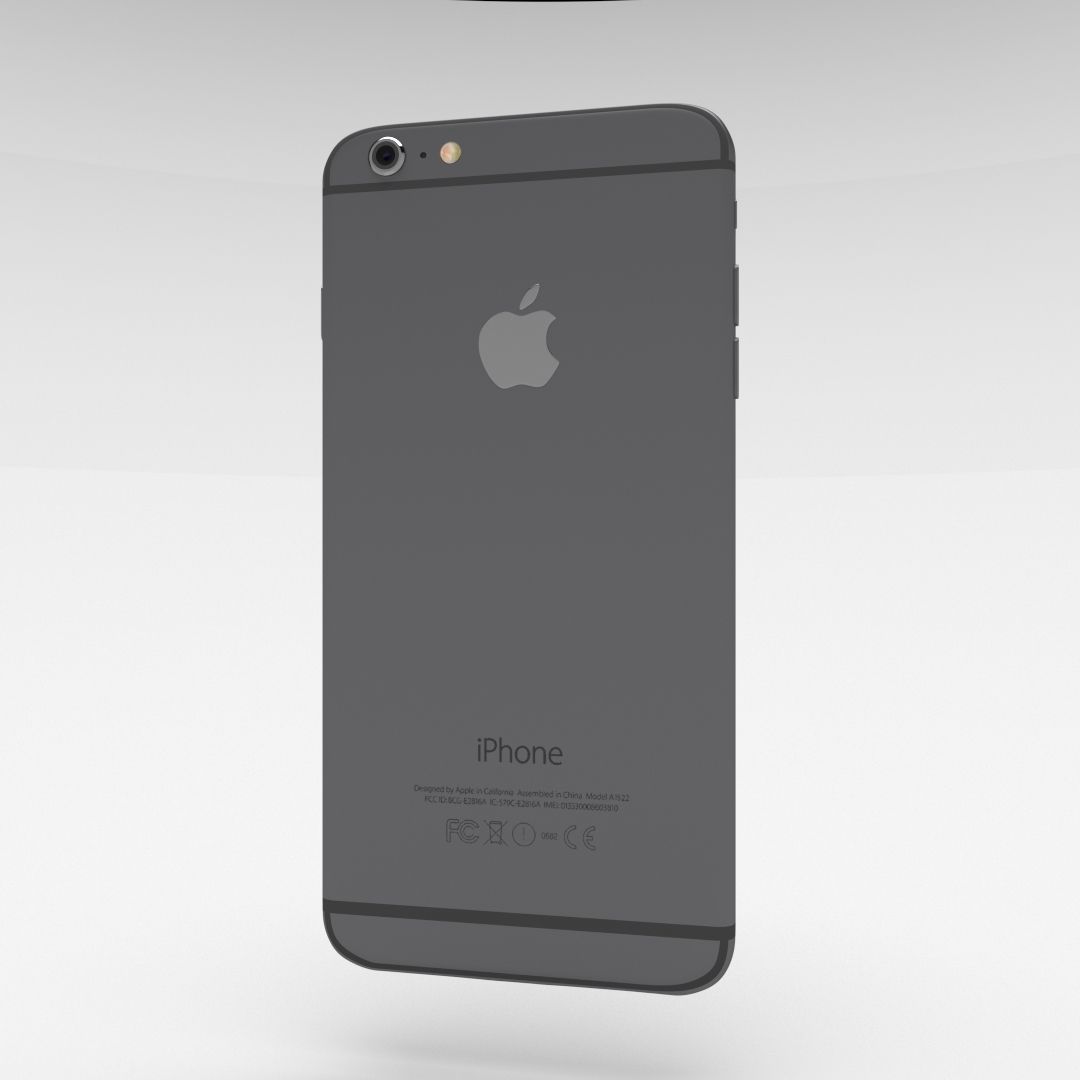 iPhone 6 Plus Space Grey Low-poly 3D model_8