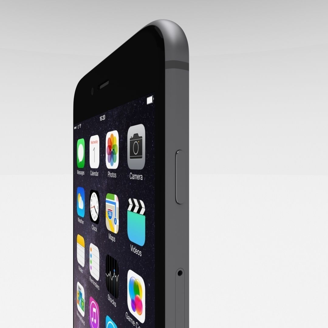 iPhone 6 Plus Space Grey Low-poly 3D model_22