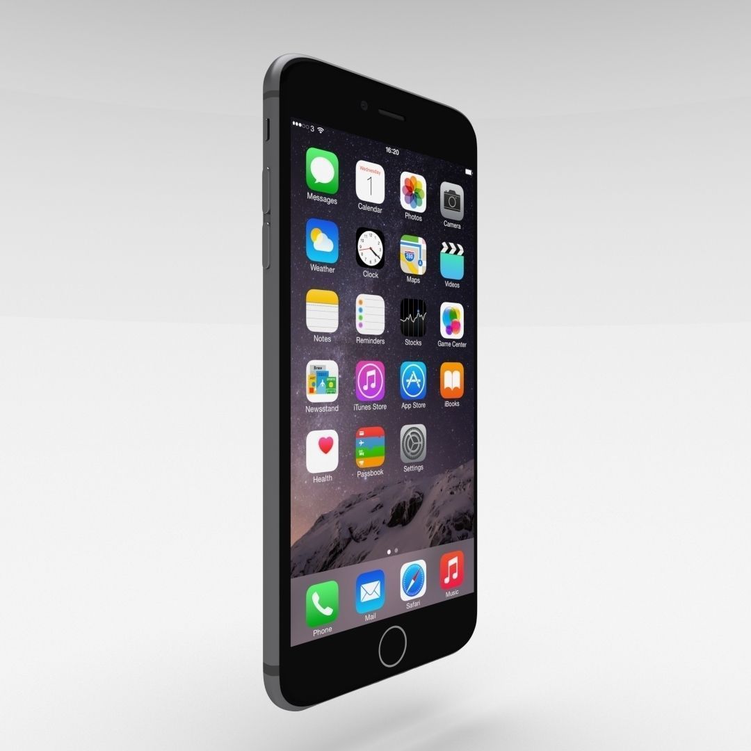 iPhone 6 Plus Space Grey Low-poly 3D model_1