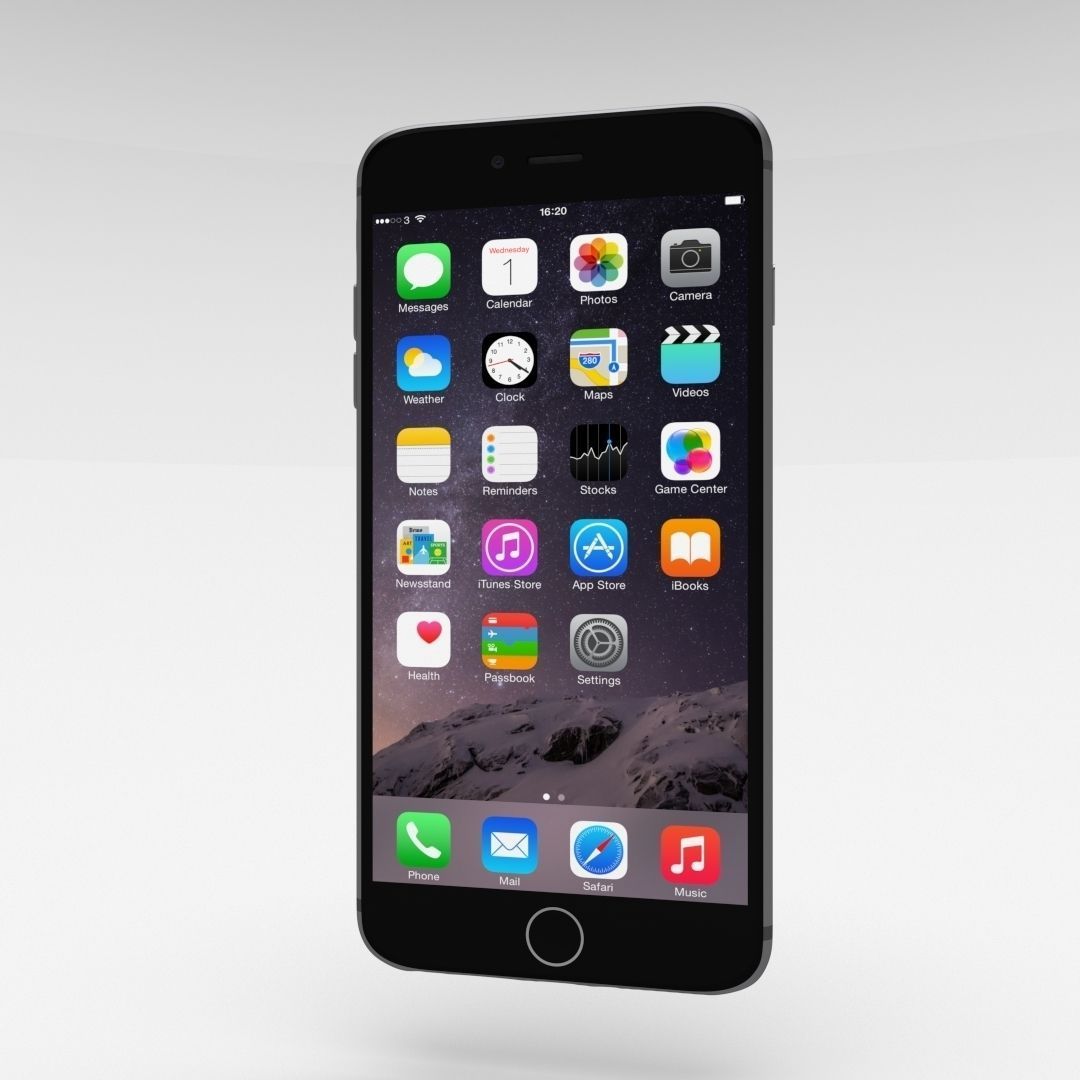 iPhone 6 Plus Space Grey Low-poly 3D model_39