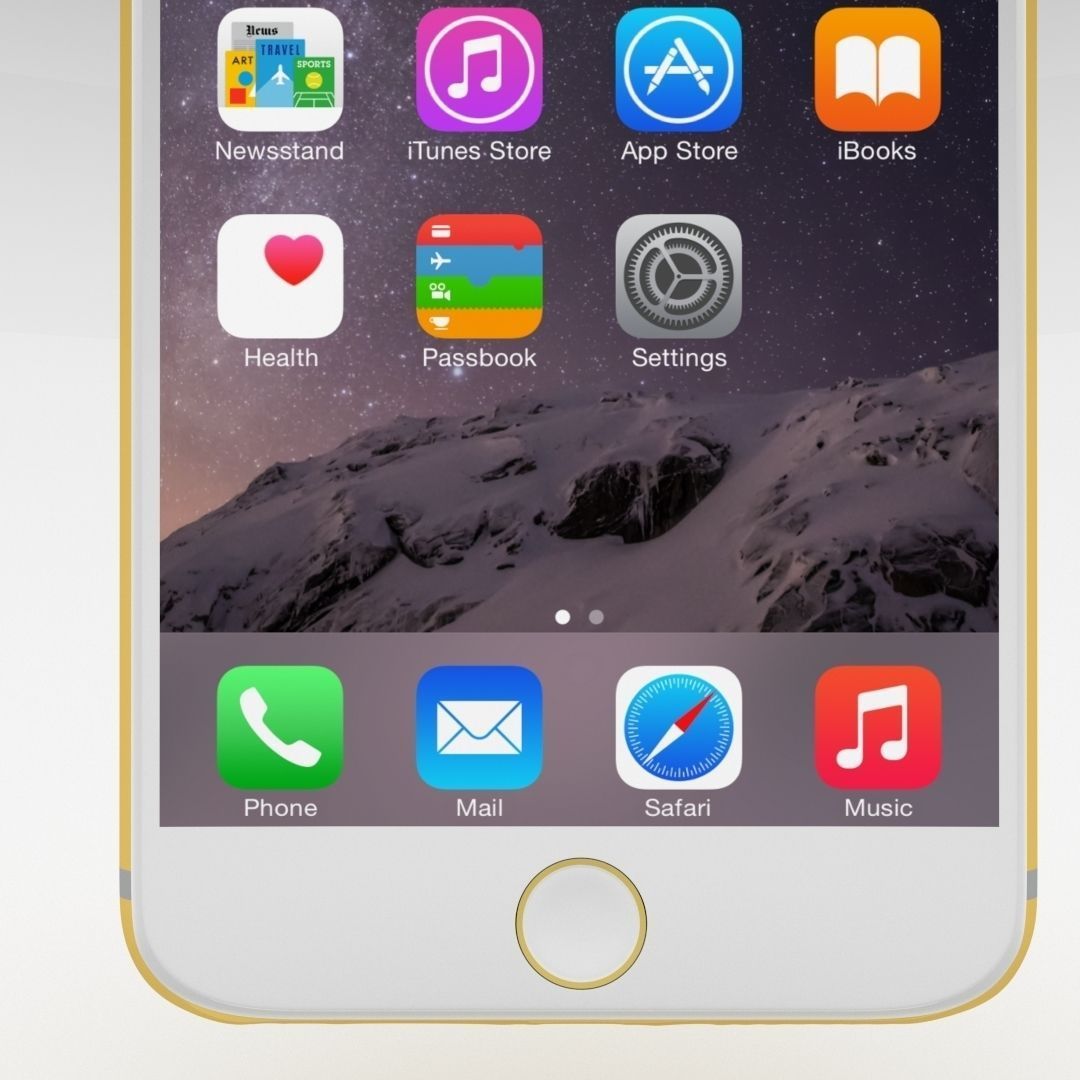 iPhone 6 Plus Gold Plated Low-poly 3D model_62