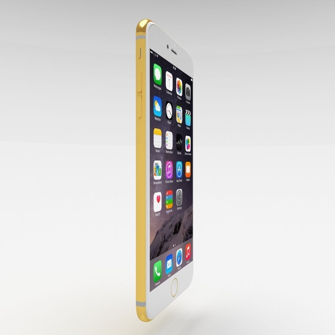 iPhone 6 Plus Gold Plated Low-poly 3D model_40