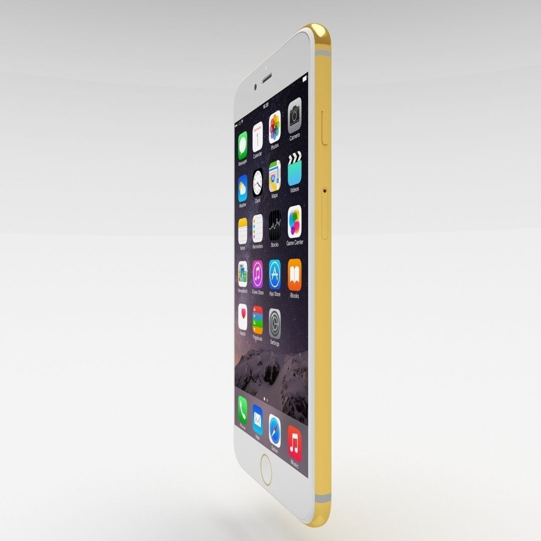 iPhone 6 Plus Gold Plated Low-poly 3D model_28