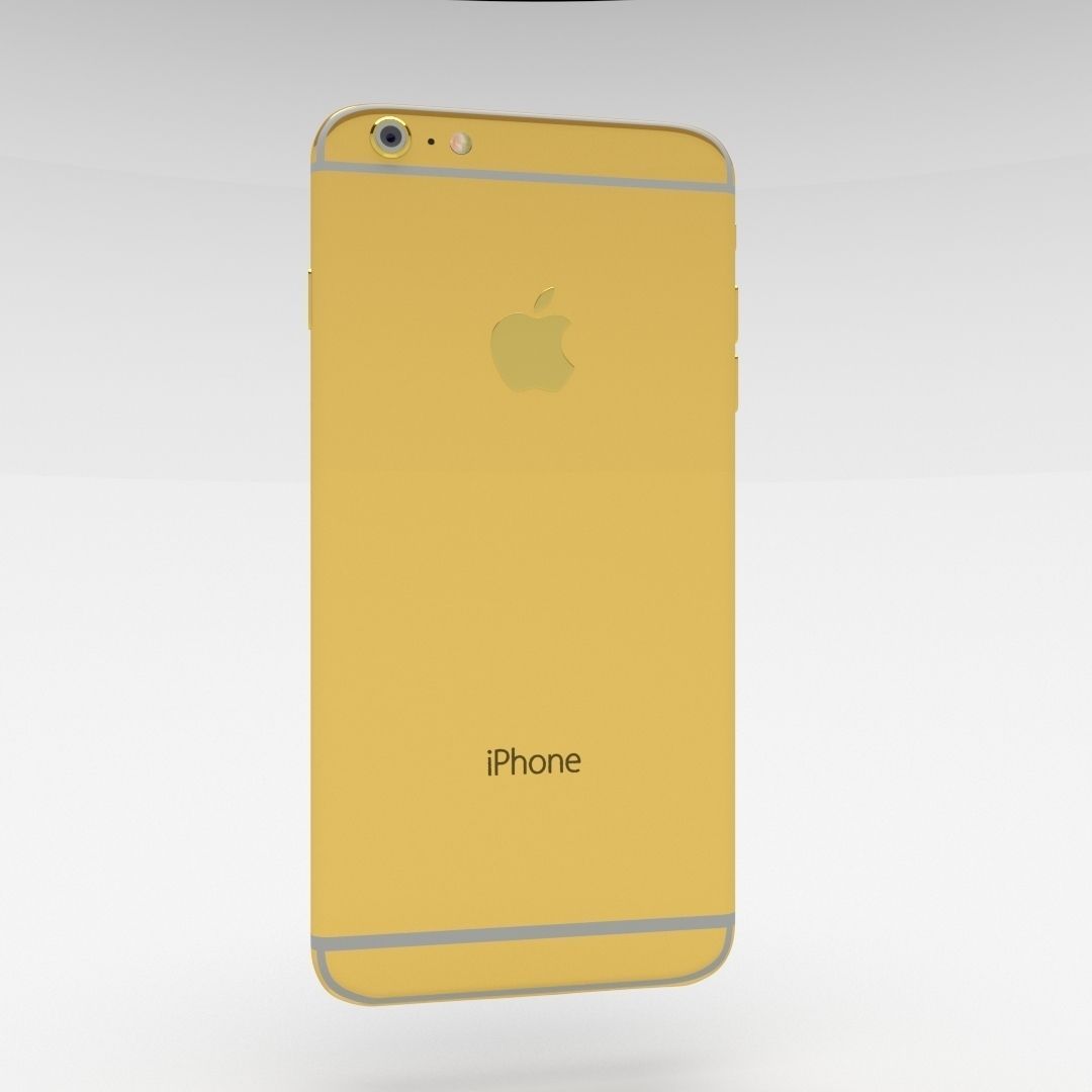 iPhone 6 Plus Gold Plated Low-poly 3D model_43