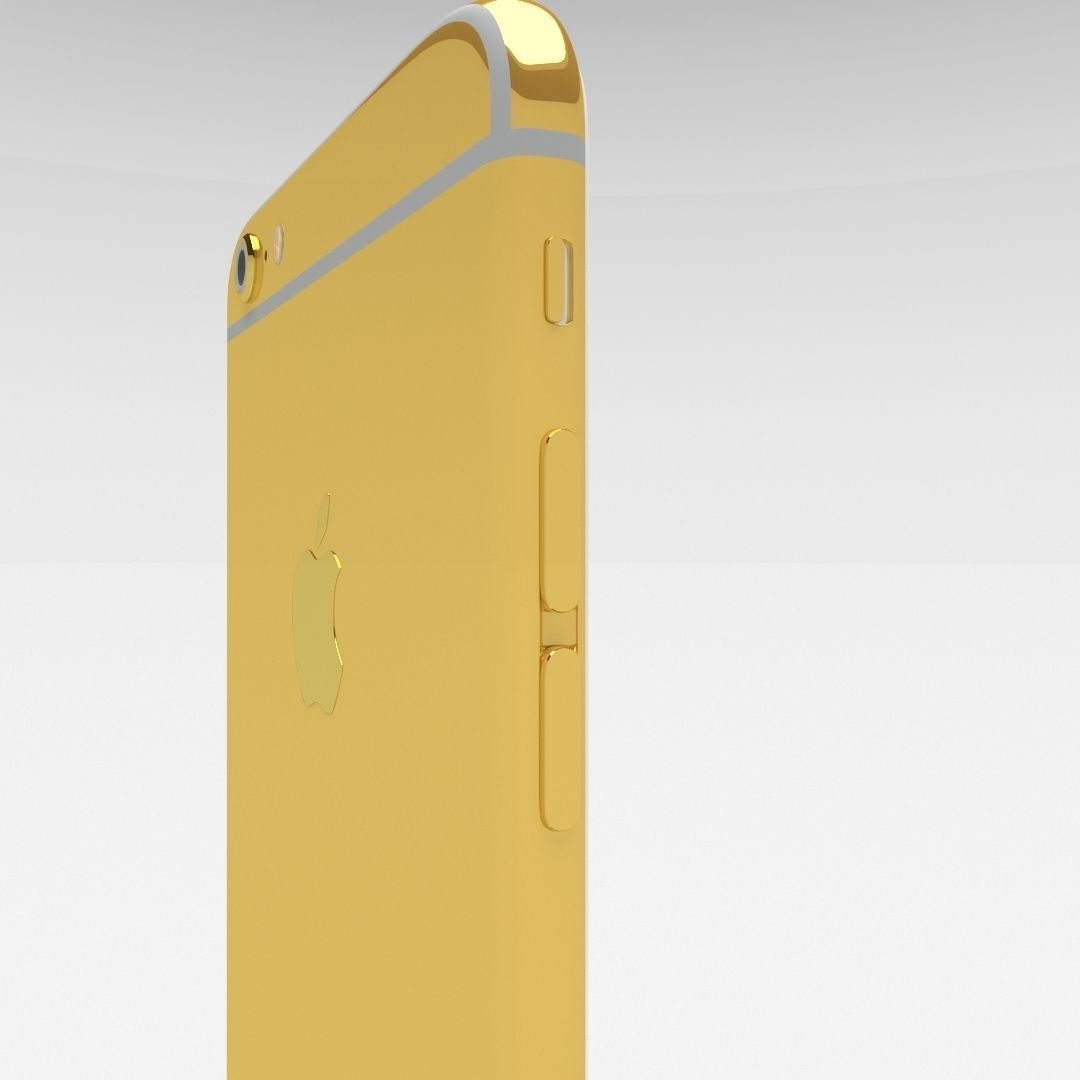 iPhone 6 Plus Gold Plated Low-poly 3D model_14