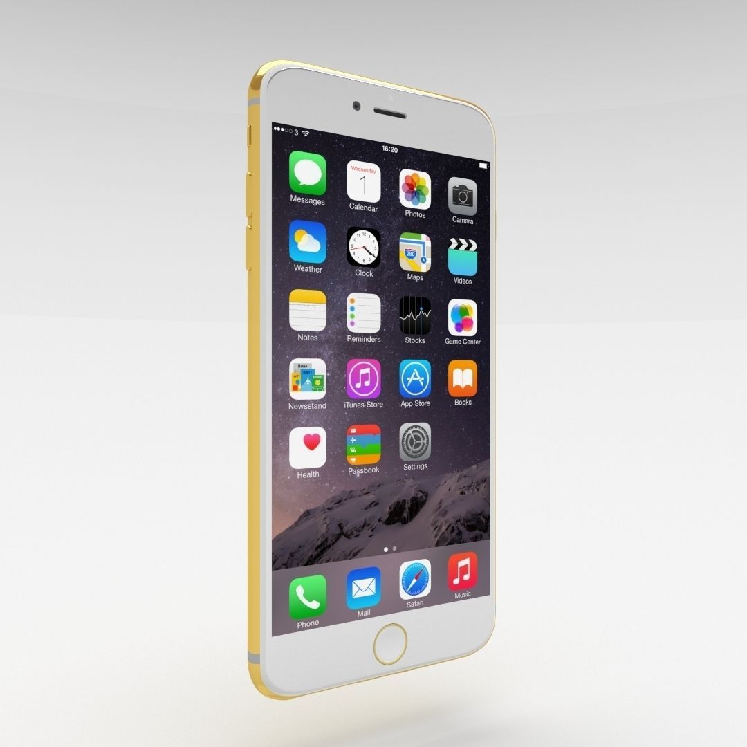 iPhone 6 Plus Gold Plated Low-poly 3D model_55