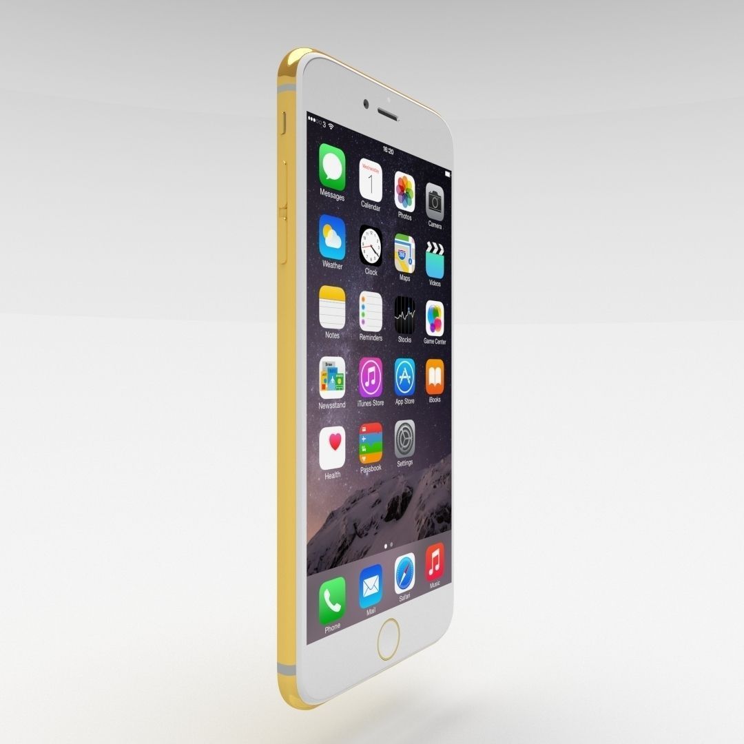 iPhone 6 Plus Gold Plated Low-poly 3D model_68