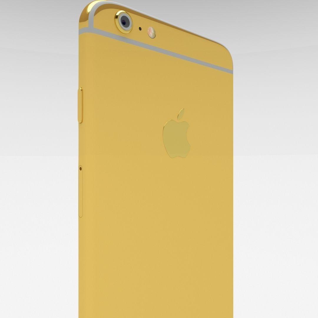 iPhone 6 Plus Gold Plated Low-poly 3D model_26