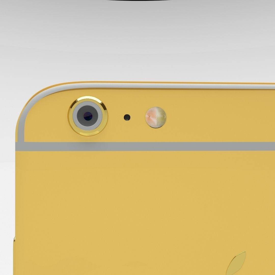 iPhone 6 Plus Gold Plated Low-poly 3D model_48