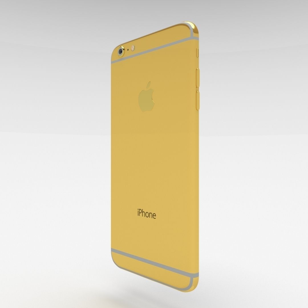 iPhone 6 Plus Gold Plated Low-poly 3D model_13