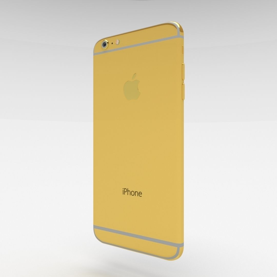 iPhone 6 Plus Gold Plated Low-poly 3D model_31