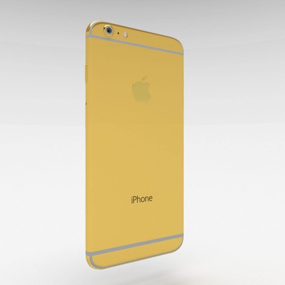 iPhone 6 Plus Gold Plated Low-poly 3D model_21