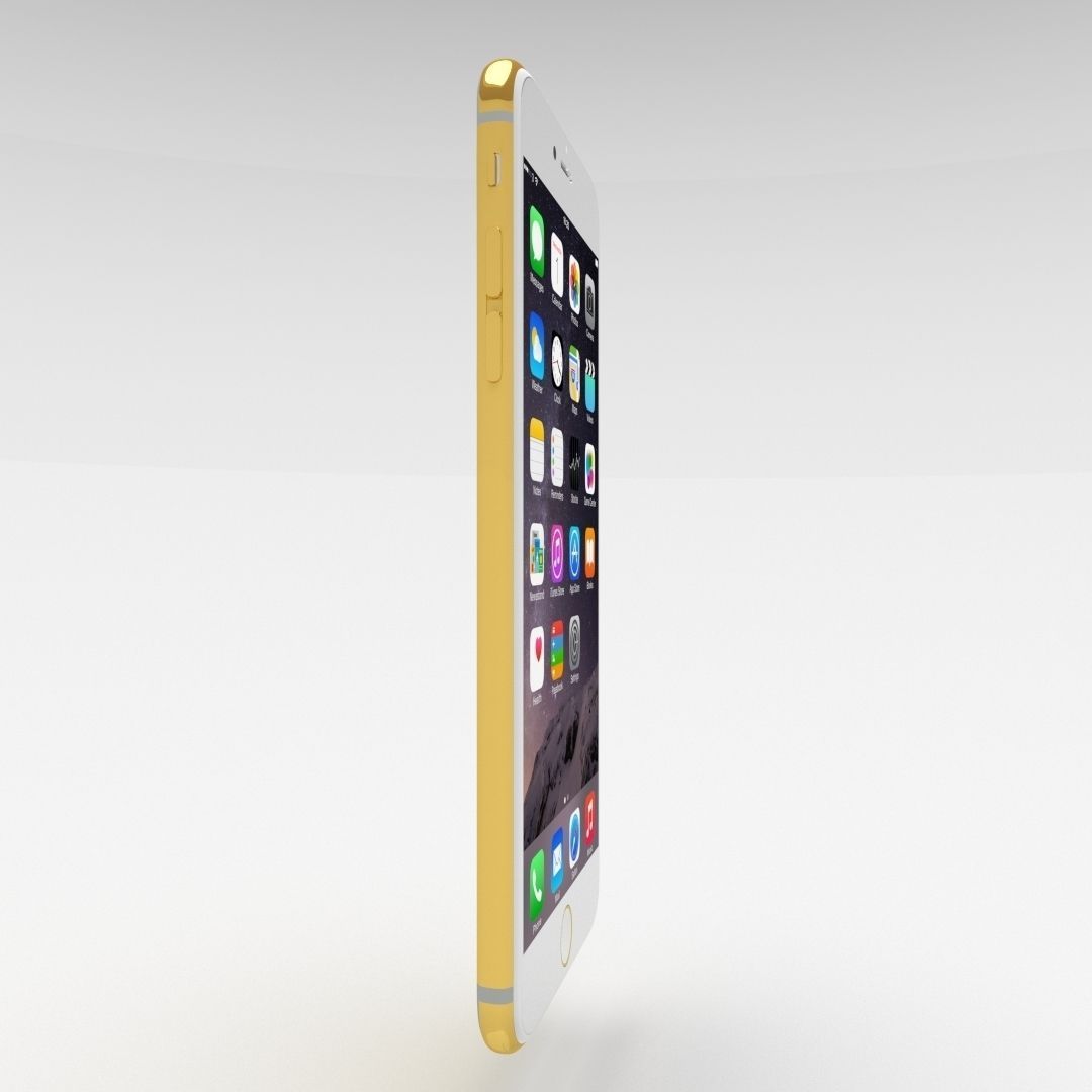 iPhone 6 Plus Gold Plated Low-poly 3D model_69