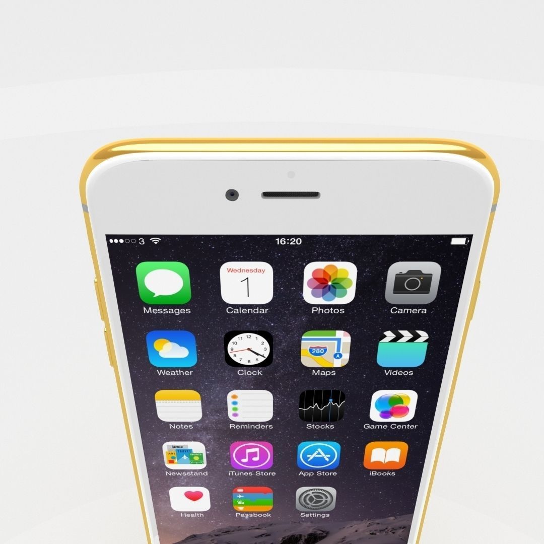iPhone 6 Plus Gold Plated Low-poly 3D model_17