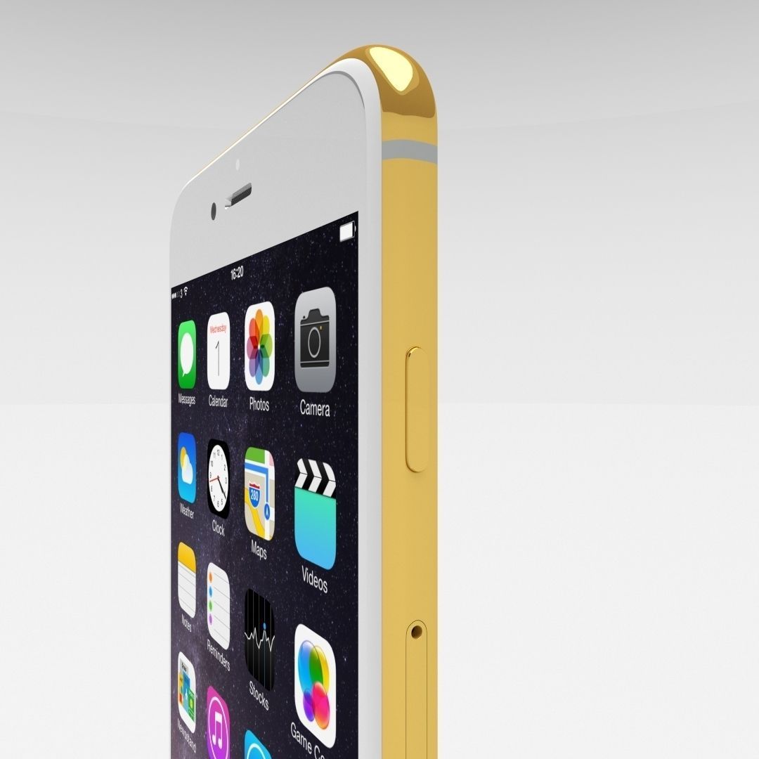 iPhone 6 Plus Gold Plated Low-poly 3D model_18