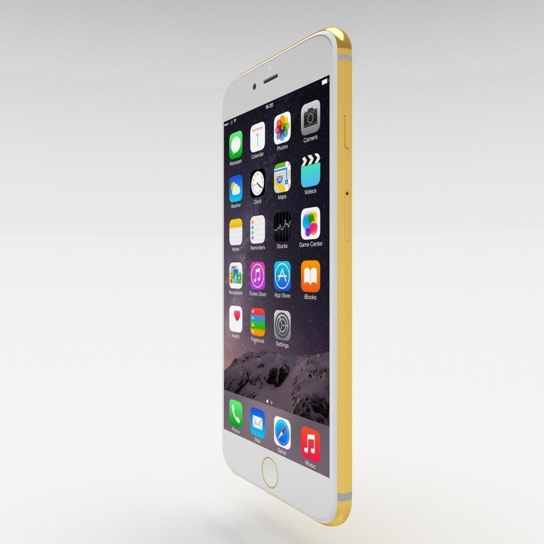 iPhone 6 Plus Gold Plated Low-poly 3D model_5
