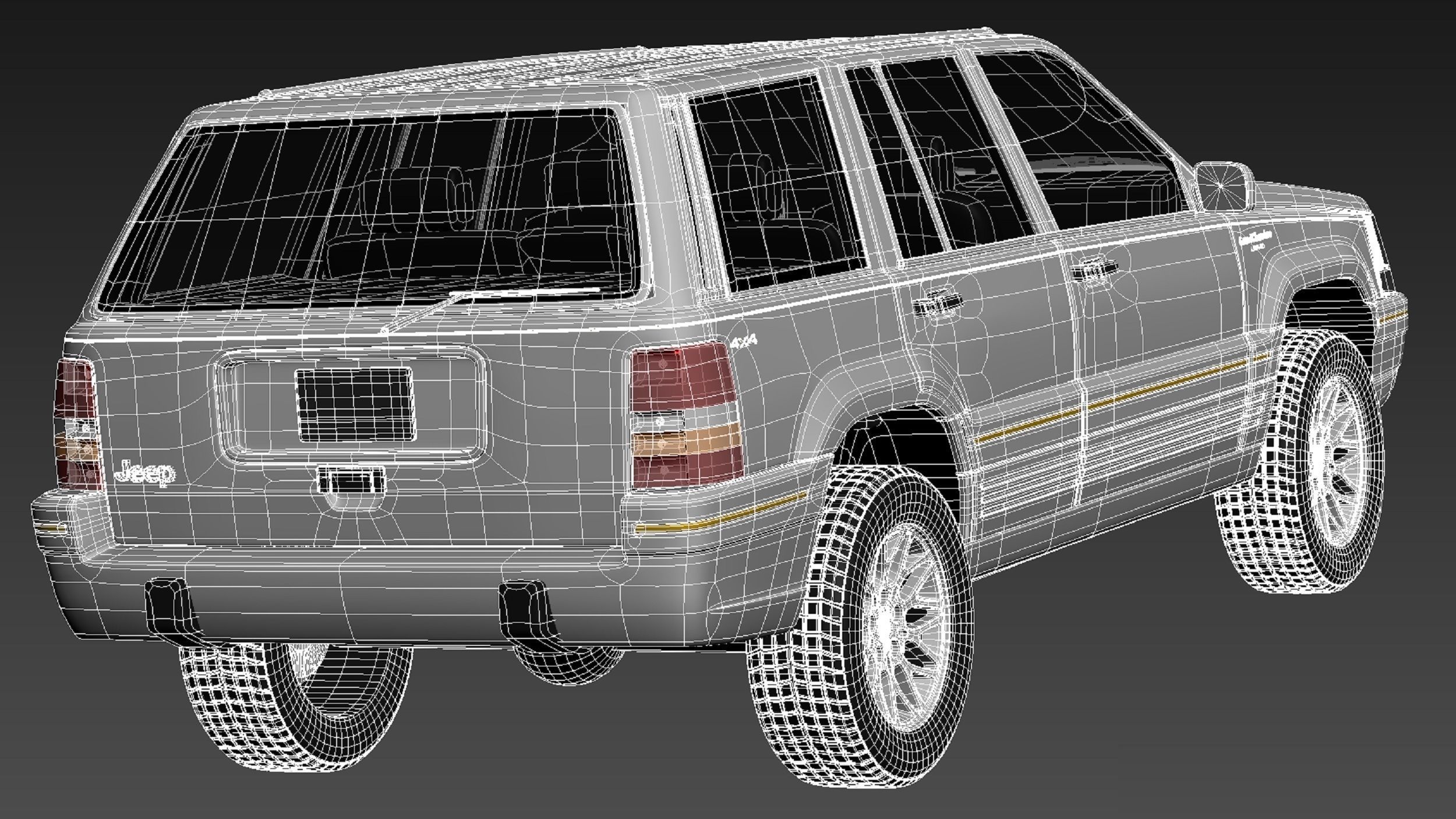 Jeep Grand Cherokee Limited 1993-1998 3D model_17