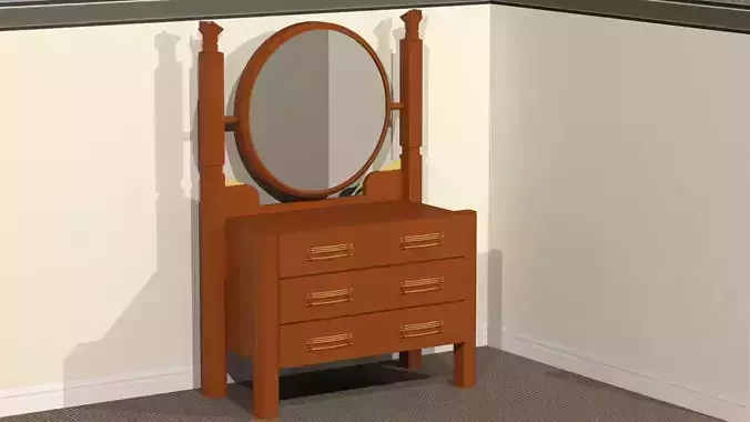 Dressing Table Low-poly 3D model