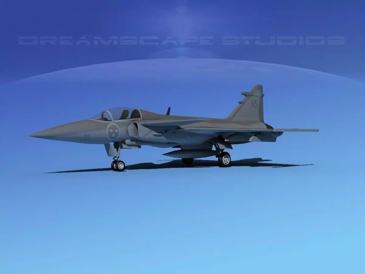 SAAB S39 Gripen Fighter V01 3D model