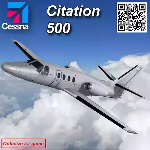 Cessna 500 Citation I Low-poly 3D model