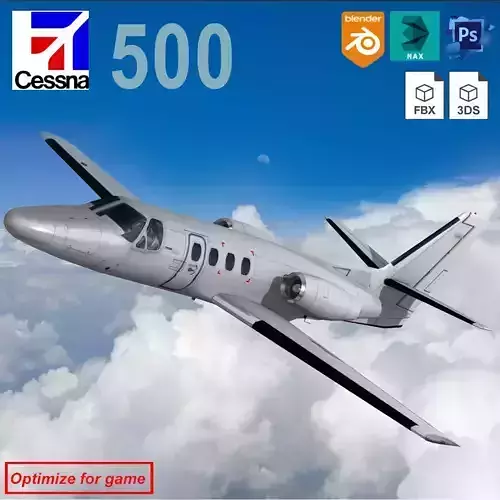 Cessna 500 Citation I Low-poly 3D model