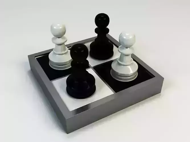 3d model Pawn three chess pieces