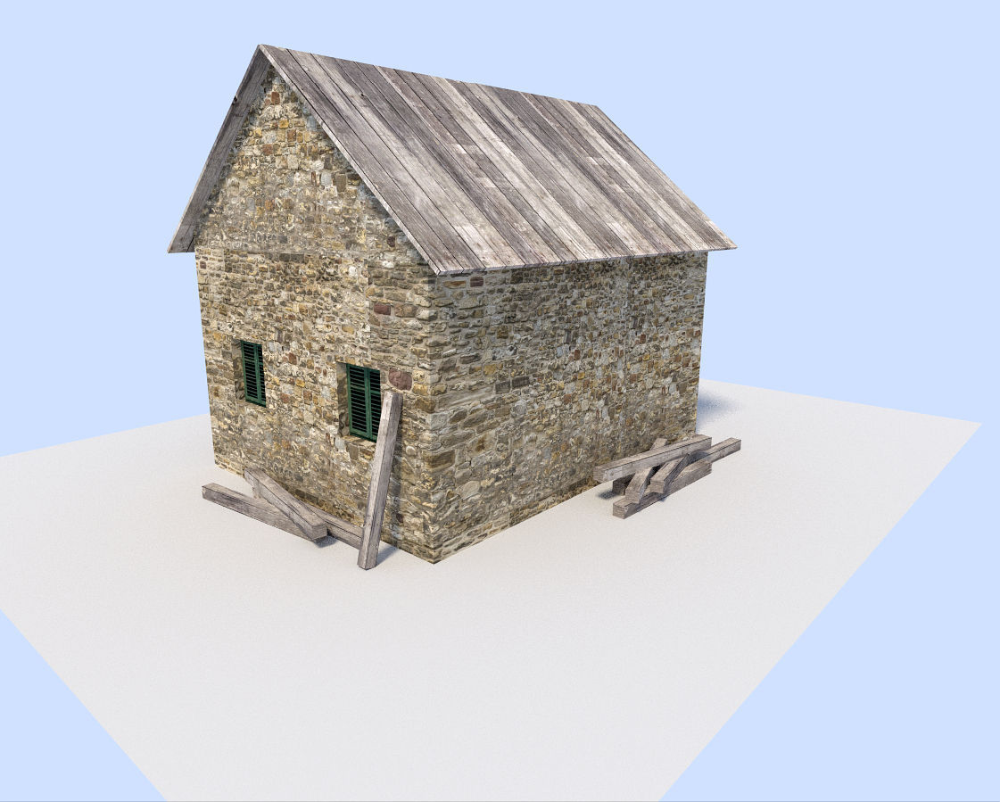 old house 2 Free low-poly 3D model_3