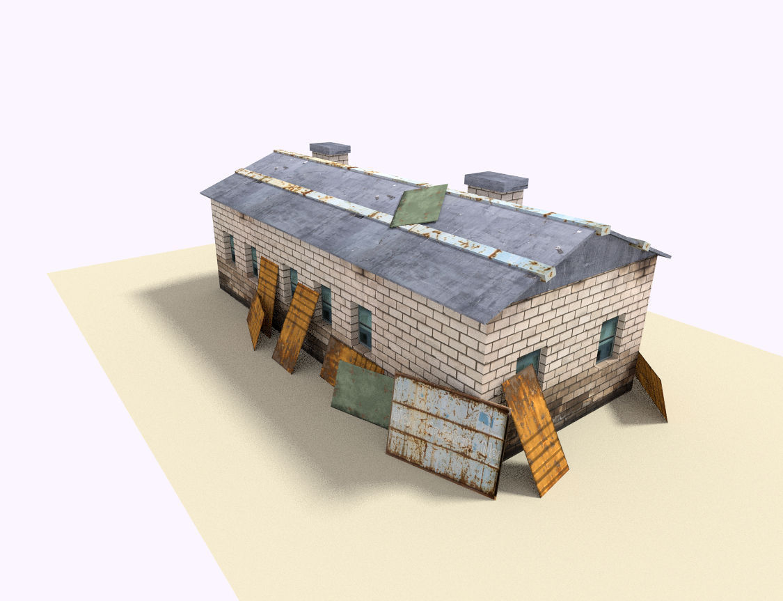 indusrtial building Free low-poly 3D model_1