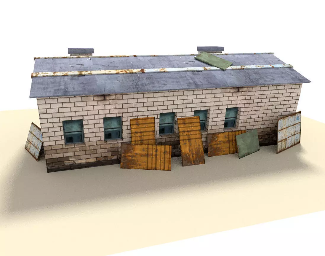indusrtial building Free low-poly 3D model_0