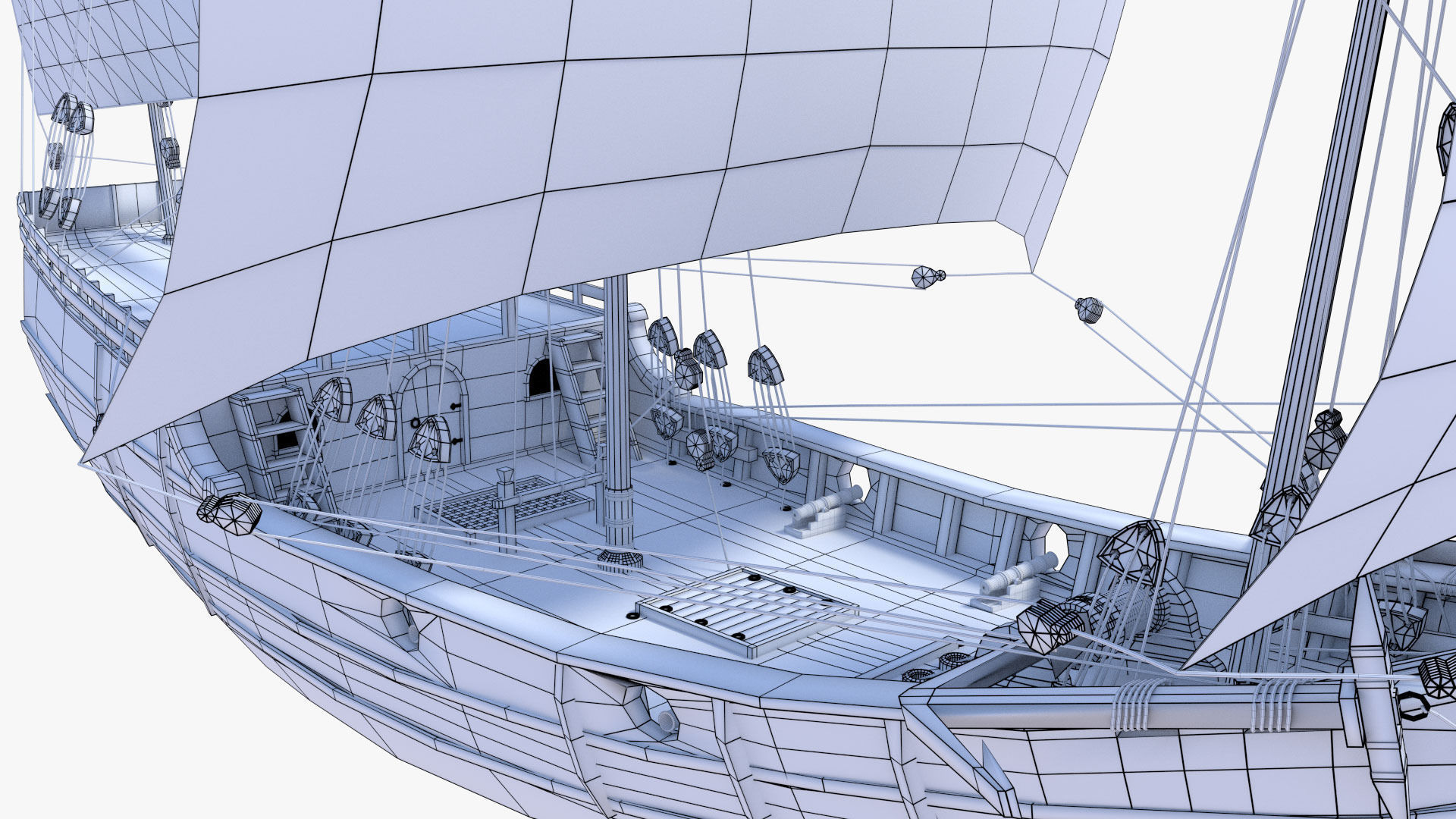 Pinta ship with cross 3D model_6