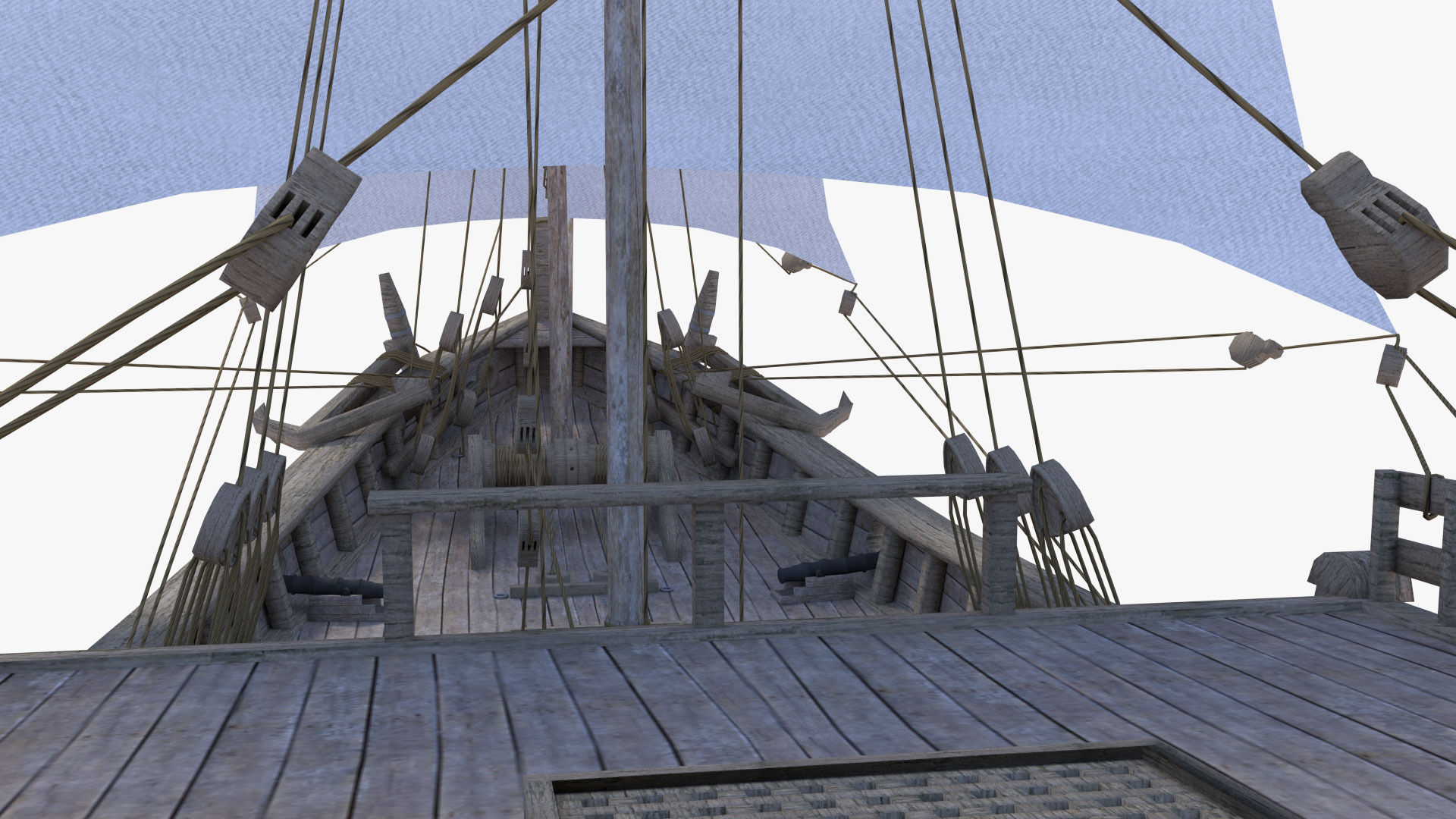 Pinta ship with cross 3D model_3