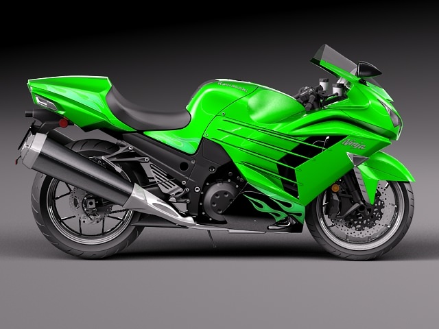Kawasaki ZX14R 2012 Ninja 3D Model .max .obj .3ds .fbx ...