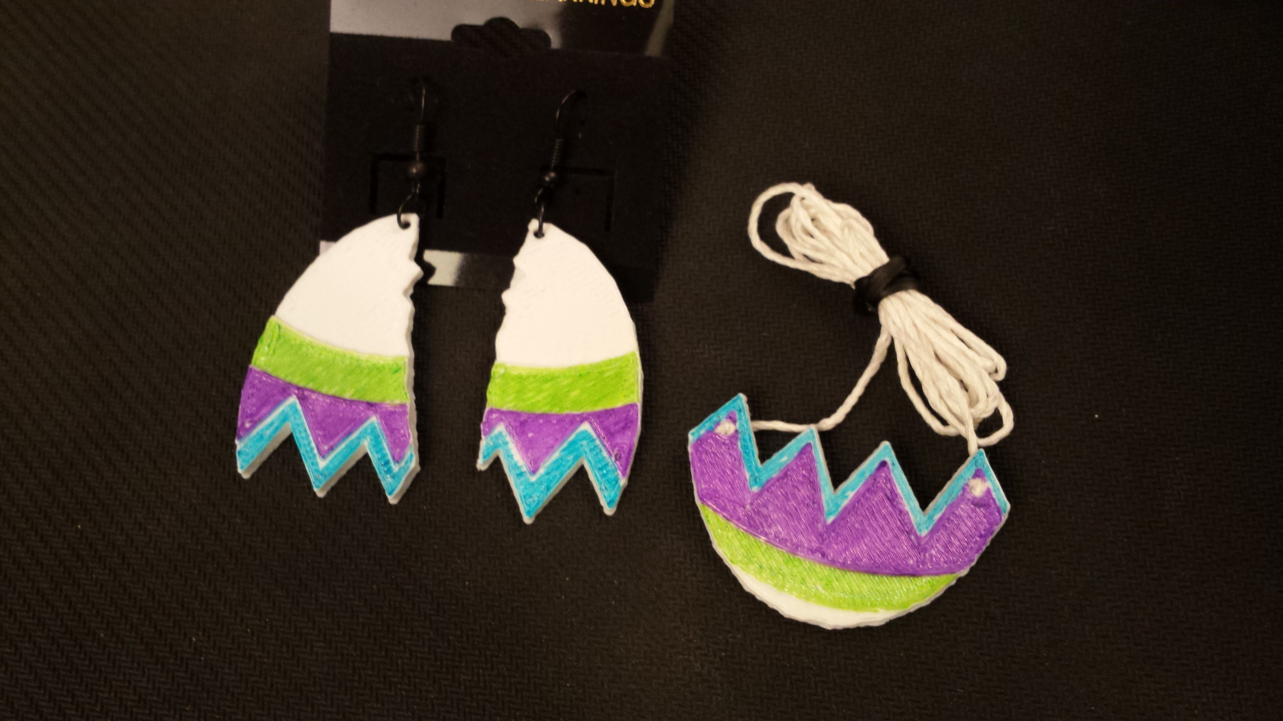 Cracked Easter Egg Jewelry Set Free 3D print model_5