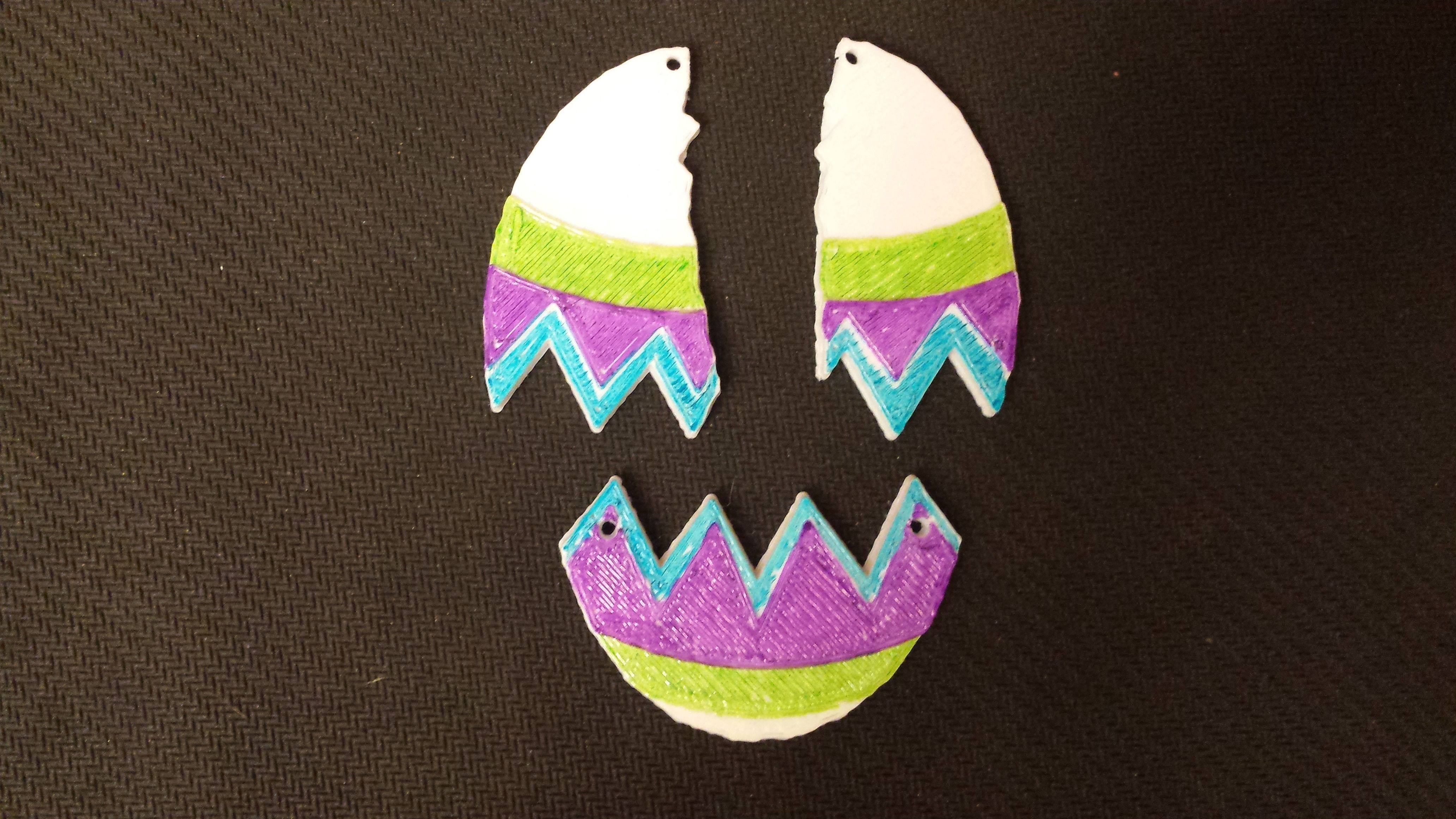 Cracked Easter Egg Jewelry Set Free 3D print model_6