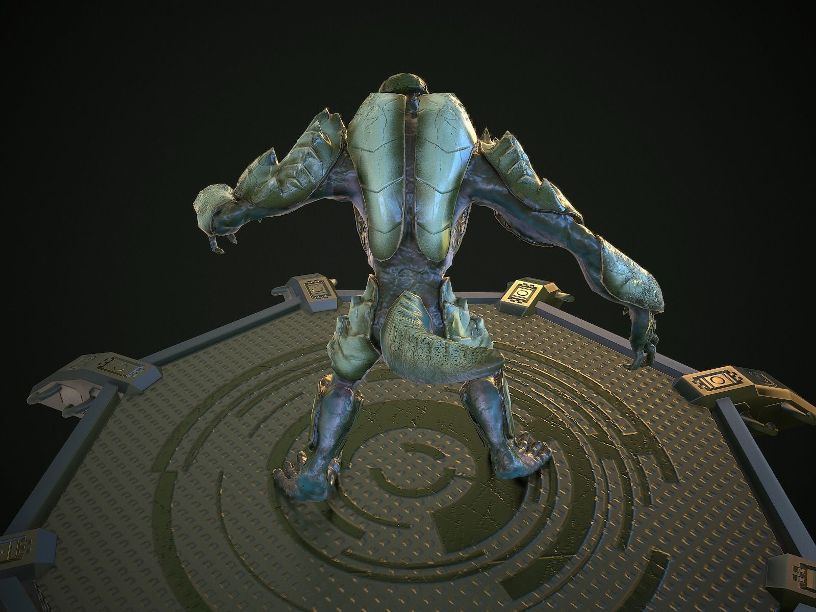 Alien Beast Lowpoly rigged Low-poly 3D model_6