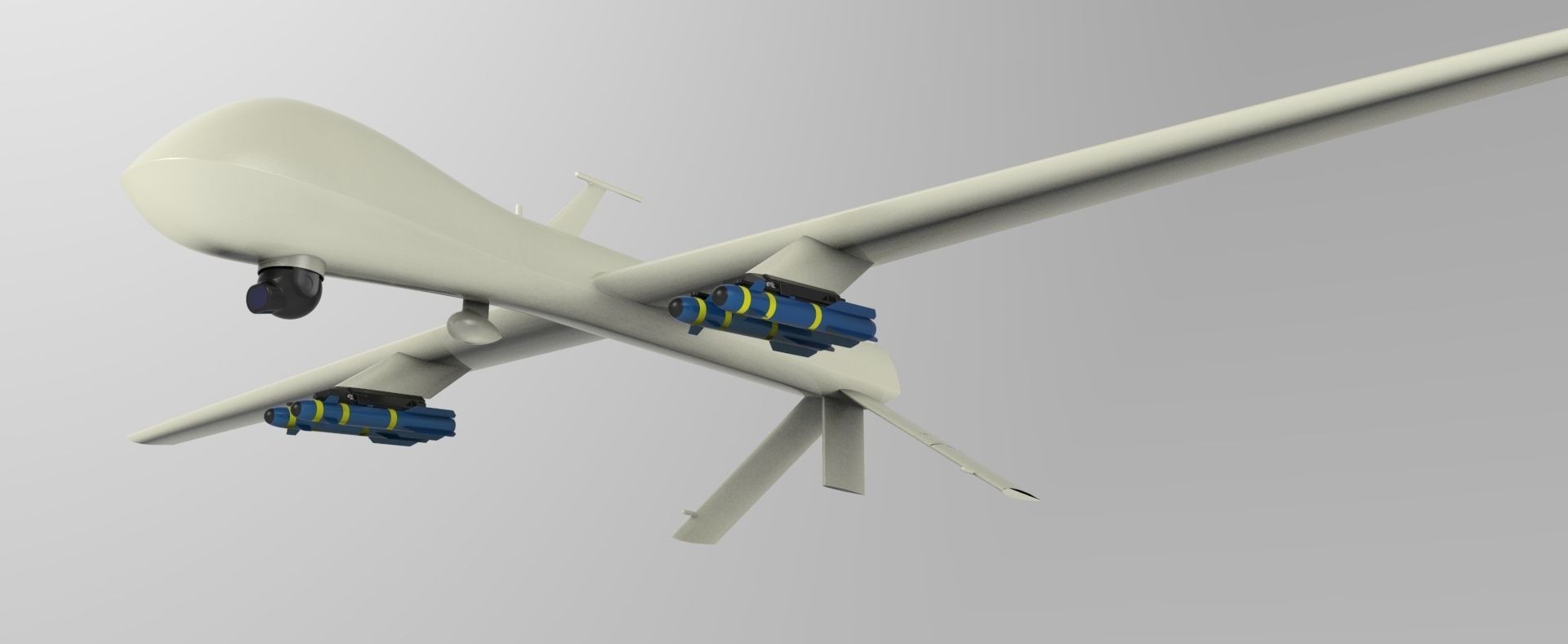 Predator Drone Low-poly 3D model_2