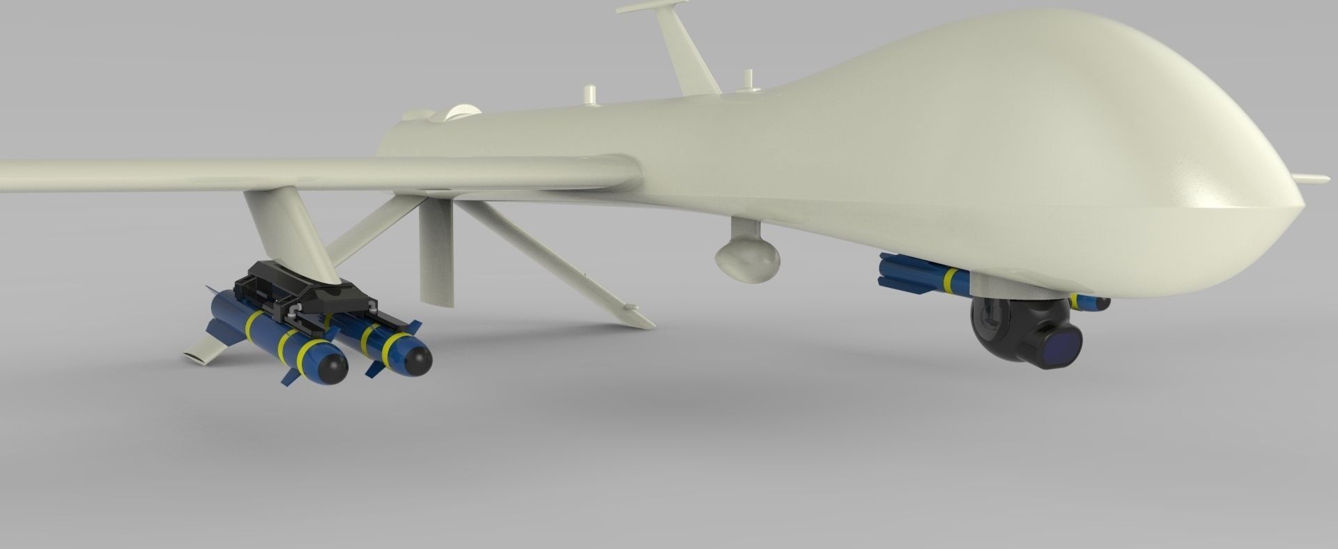 Predator Drone Low-poly 3D model_4