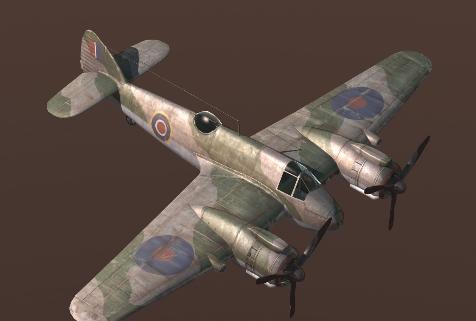 Bristol Beaufighter Low-poly 3D model_3