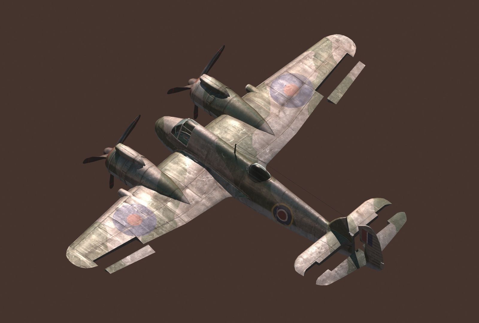 Bristol Beaufighter Low-poly 3D model_5