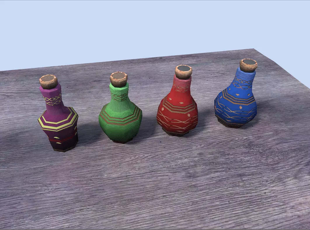 potions pack Free low-poly 3D model