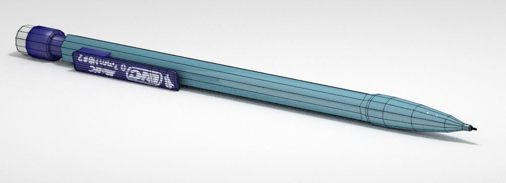 Pencil Bic Matic Low-poly 3D model_1