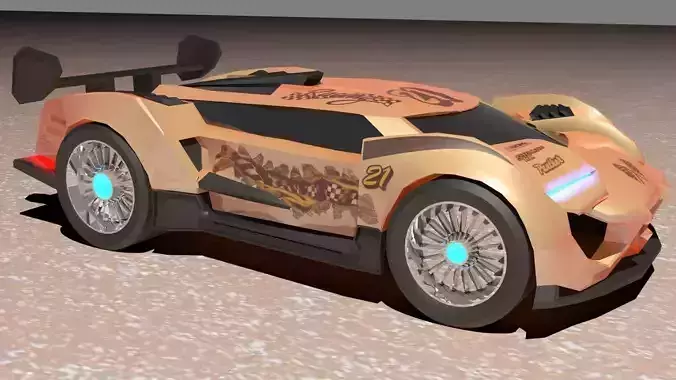 Super Racing Car Low-poly 3D model