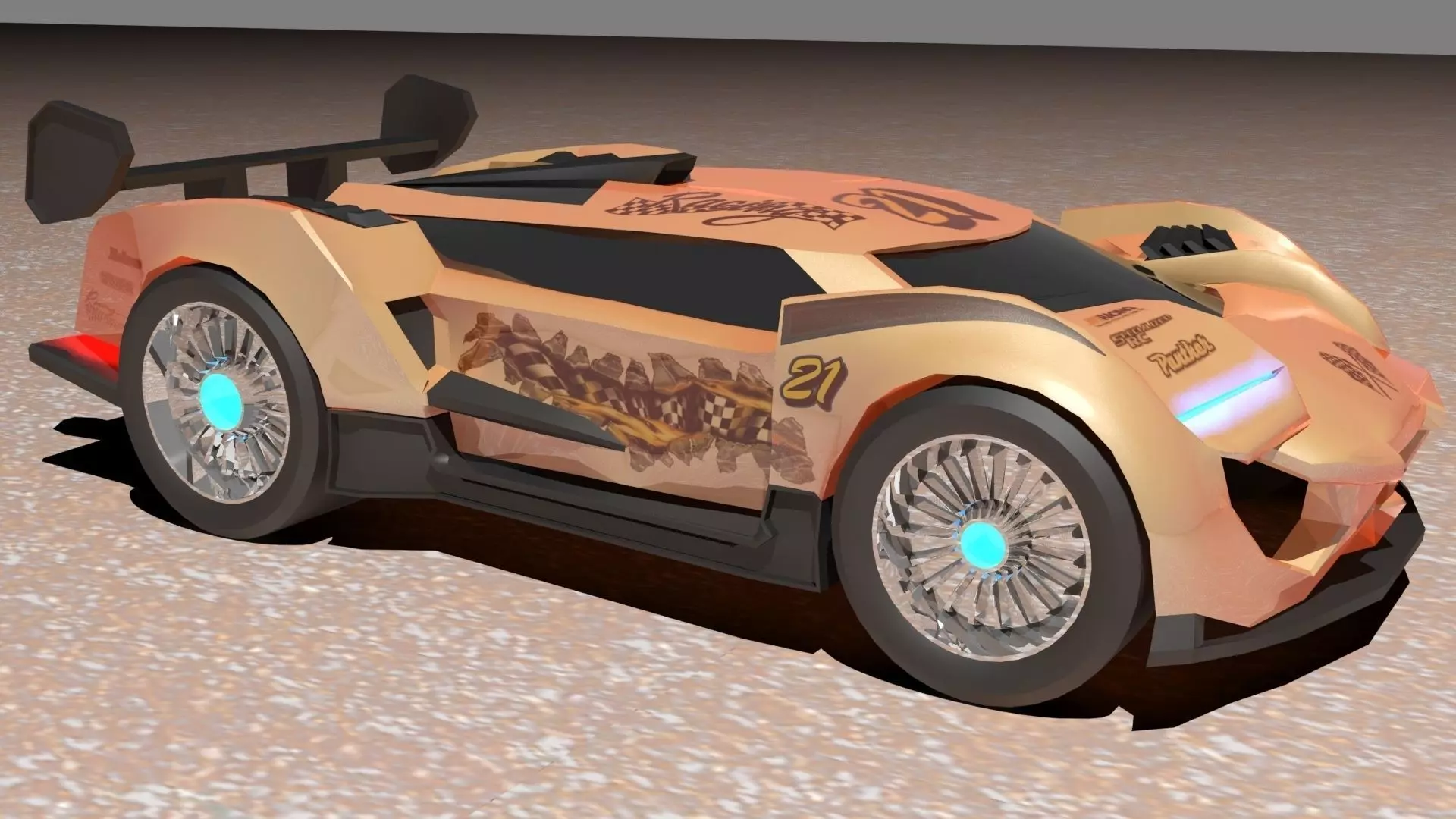 Super Racing Car Low-poly 3D model