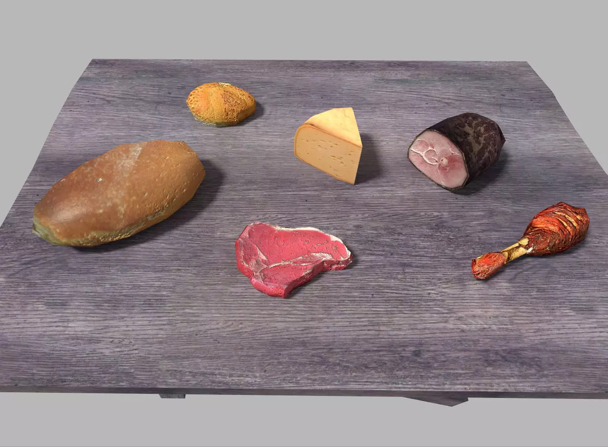 low poly food pack Low-poly 3D model_0