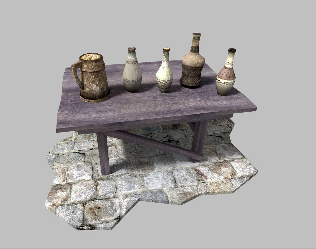 low poly medieval drinks pack Low-poly 3D model
